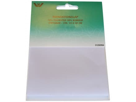 Strykmärke / Reparationslapp Polyester/Bomull Vit 10x40 cm - 1 st.