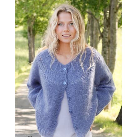 Round Lake Cardigan by DROPS Design - Cardigan Stickmönster str. S - XXXL