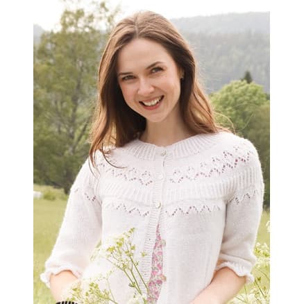 Mountain Frill Cardigan by DROPS Design - Cardigan Stickmönster str. S - XXXL