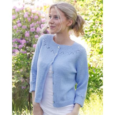 Lost in the Sky Cardigan by DROPS Design - Cardigan Stickmönster str. S - XXXL
