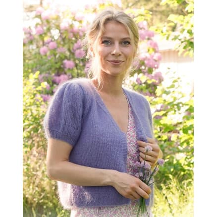 Violet Meadow Cardigan by DROPS Design - Cardigan Stickmönster str. S - XXXL