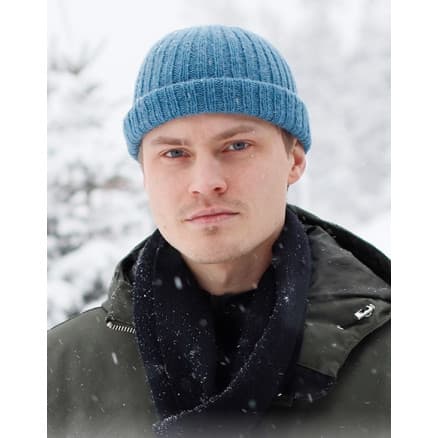 Winter Mist Hat by DROPS Design - Mössa Stickmönster str. S/M - L/XL