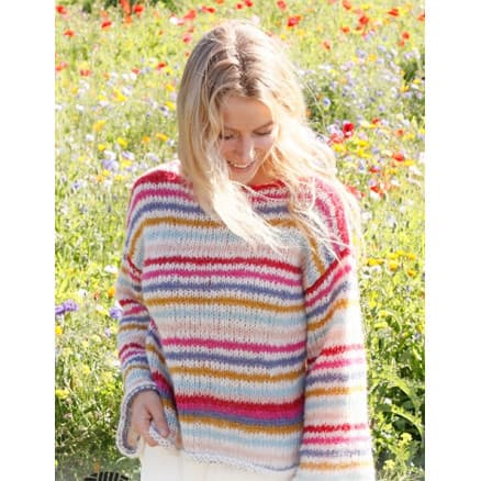 Candy Stripes by DROPS Design - Tröja Stickmönster str. XS - XXL