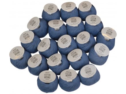 Drops Cotton Merino Garnpaket Unicolor 16 Jeansblå - 20 st