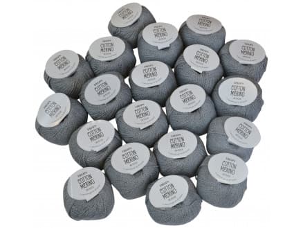 Drops Cotton Merino Garnpaket Unicolor 18 Mellangrå - 20 st