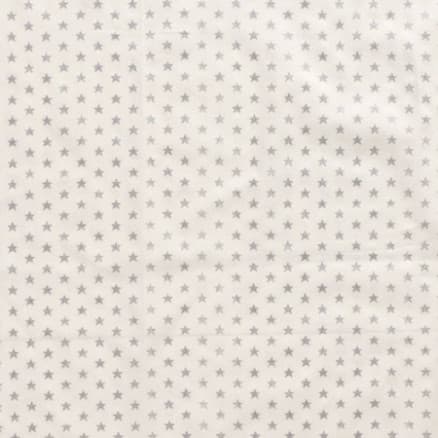 Poplin m/stjärnor 145cm 050 Silver - 50cm