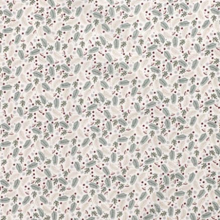Poplin m/natur folietryck guld 145cm 051 Vit - 50cm