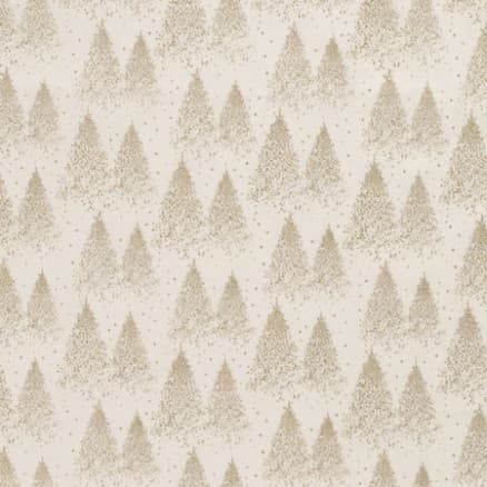 Poplin m/julgranar folietryck guld 145cm 051 Vit - 50cm