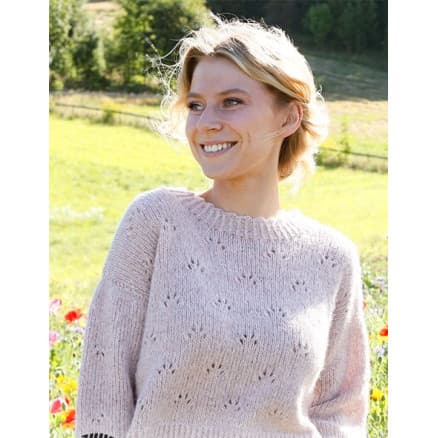Sweetness Imprint Sweater by DROPS Design - Tröja Stickmönster str. S - XXXL