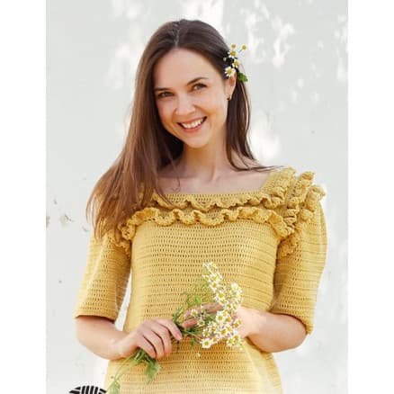 Summer Date by DROPS Design - Tröja Virkmönster str. S - XXXL