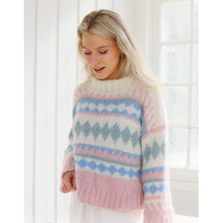 Berries and Cream Sweater by DROPS Design - Tröja Stickmönster str. XS - XXXL