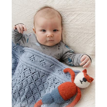 Baby Diamonds by DROPS Design - Baby Filt Stickmönster 65-80 cm