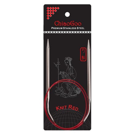 ChiaoGoo Knit Red Rundstickor Rostfritt Kirurgiskt Stål 80 cm 8 mm