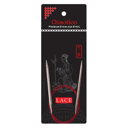 ChiaoGoo Red Lace Rundstickor Rostfritt Kirurgiskt Stål 60 cm 9 mm