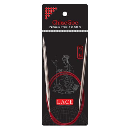 ChiaoGoo Red Lace Rundstickor Rostfritt Kirurgiskt Stål 80 cm 8 mm