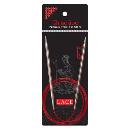 ChiaoGoo Red Lace Rundstickor Rostfritt Kirurgiskt Stål 100 cm 5 mm