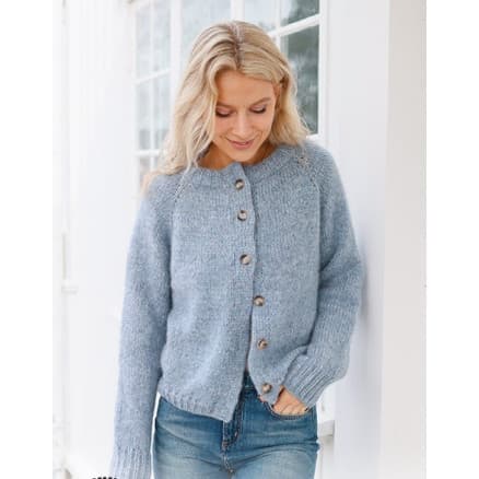 Foggy Autumn Cardigan by DROPS Design - Cardigan Stickmönster str. S - XXXL