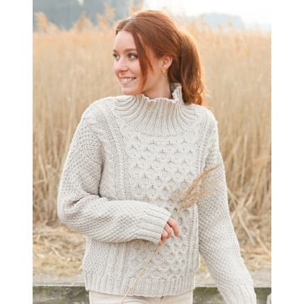 Sweet Honeycomb Jumper by DROPS Design - Tröja Stickmönster str. S - XXXL