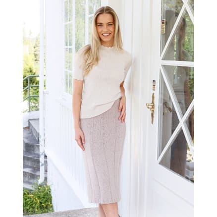 Golden Years Skirt by DROPS Design - Kjol Stickmönster str. XS - XXL