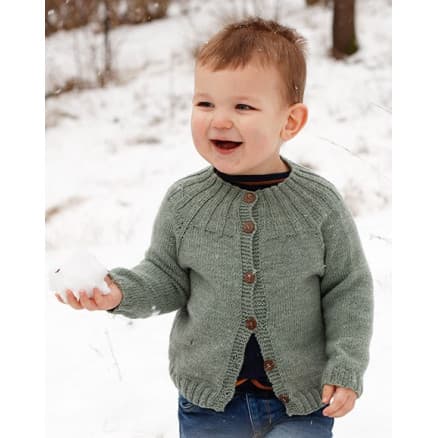 First Leaf Jacket by DROPS Design - Cardigan Stickmönster str. 2-12 år