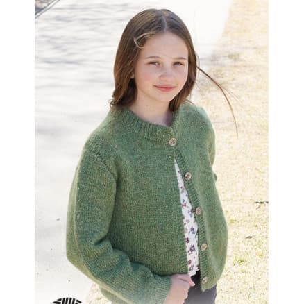 Fresh Lime Jacket by DROPS Design - Cardigan Stickmönster str. 2-12 år