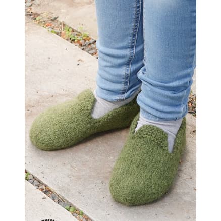 Mossy Dance by DROPS Design - filtade tofflor stickmönster strl. 26-44