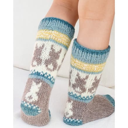 Dancing Bunny Socks by DROPS Design - sockar stickmönster strl. 24-44