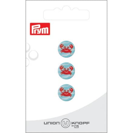 Prym Plastknapp Blå krabba 12mm - 3 st.