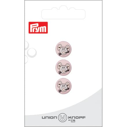 Prym Plastknapp Rosa Mus 12mm - 3 st.