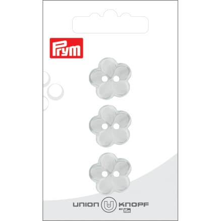 Prym Plastknapp Blomma Vit 18 mm - 3 st.