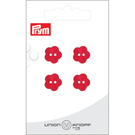 Prym Plastknapp Blomma Röd 12mm - 4 st