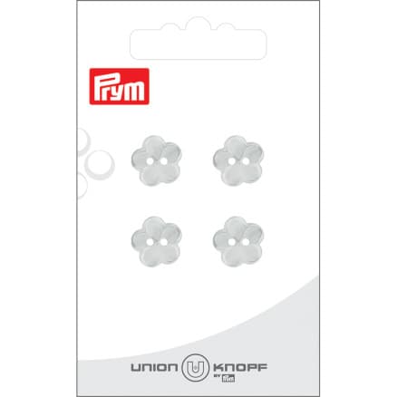 Prym Plastknapp Blomma Vit 12mm - 4 st.