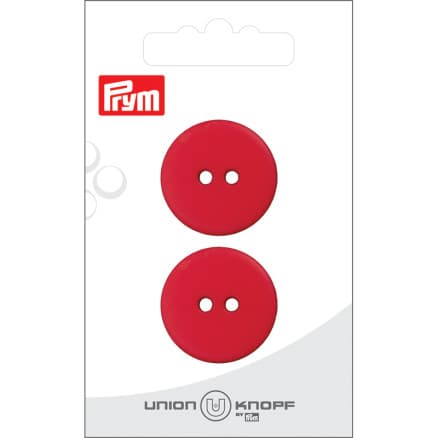 Prym Platt Plastknapp Röd 25 mm - 2 st.