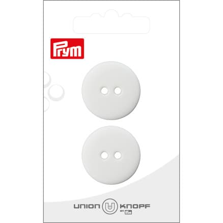 Prym Platt Plastknapp Vit 25 mm - 2 st.