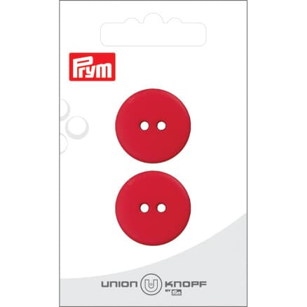 Prym Platt Plastknapp Röd 23 mm - 2 st.