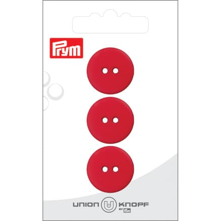 Prym Platt Plastknapp Röd 20 mm - 3 st.