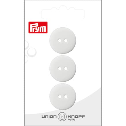 Prym Platt Plastknapp Vit 20 mm - 3 st.
