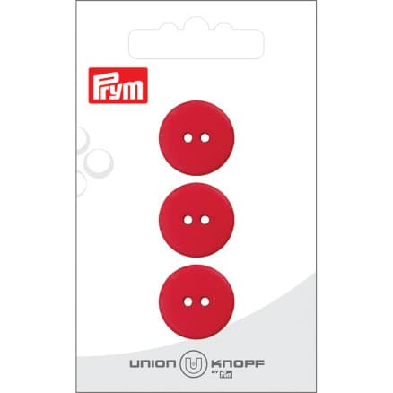 Prym Platt Plastknapp Röd 18 mm - 3 st.
