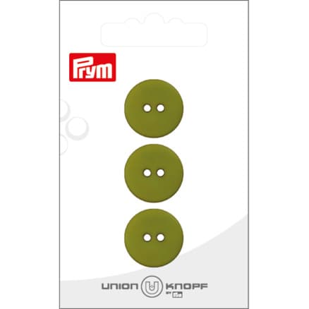 Prym Platt Plastknapp Oliv 18 mm - 3 st.