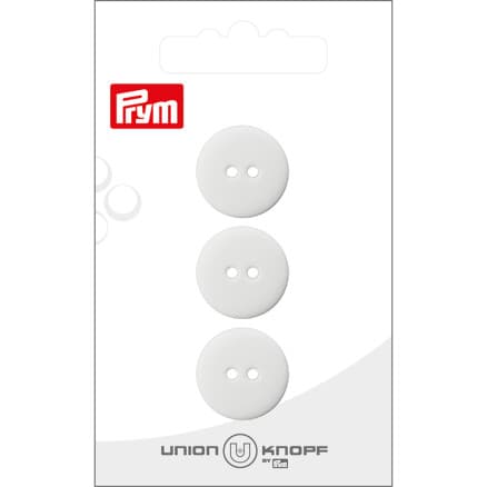 Prym Platt Plastknapp Vit 18 mm - 3 st.