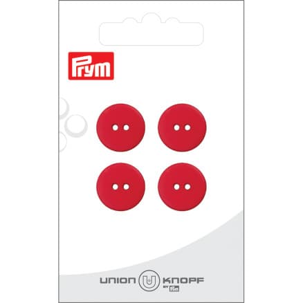 Prym Platt Plastknapp Röd 15 mm - 4 st.