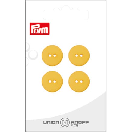 Prym Platt Plastknapp Gul 15 mm - 4 st