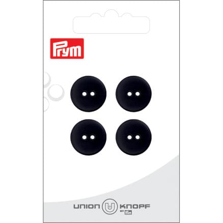 Prym Platt Plastknapp Svart 15 mm - 4 st
