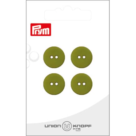 Prym Platt Plastknapp Oliv 15 mm - 4 st.