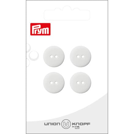 Prym Platt Plastknapp Vit 15 mm - 4 st.