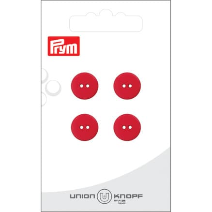 Prym Platt Plastknapp Röd 12 mm - 4 st.