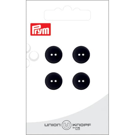 Prym Platt Plastknapp Svart 12 mm - 4 st