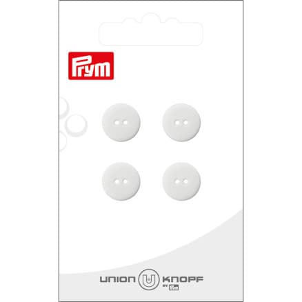 Prym Platt Plastknapp Vit 12 mm - 4 st.