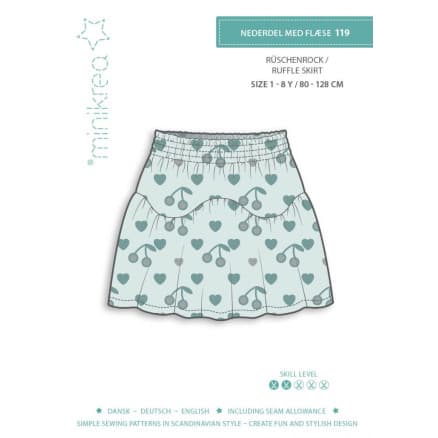 MiniKrea Snittm�nster 00119 Kjol med volang storlek 0-8 �r