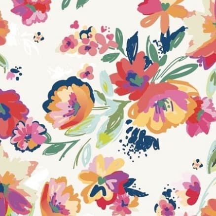 Bomullsjersey Print Tyg 150cm 002 Blommor - 50cm